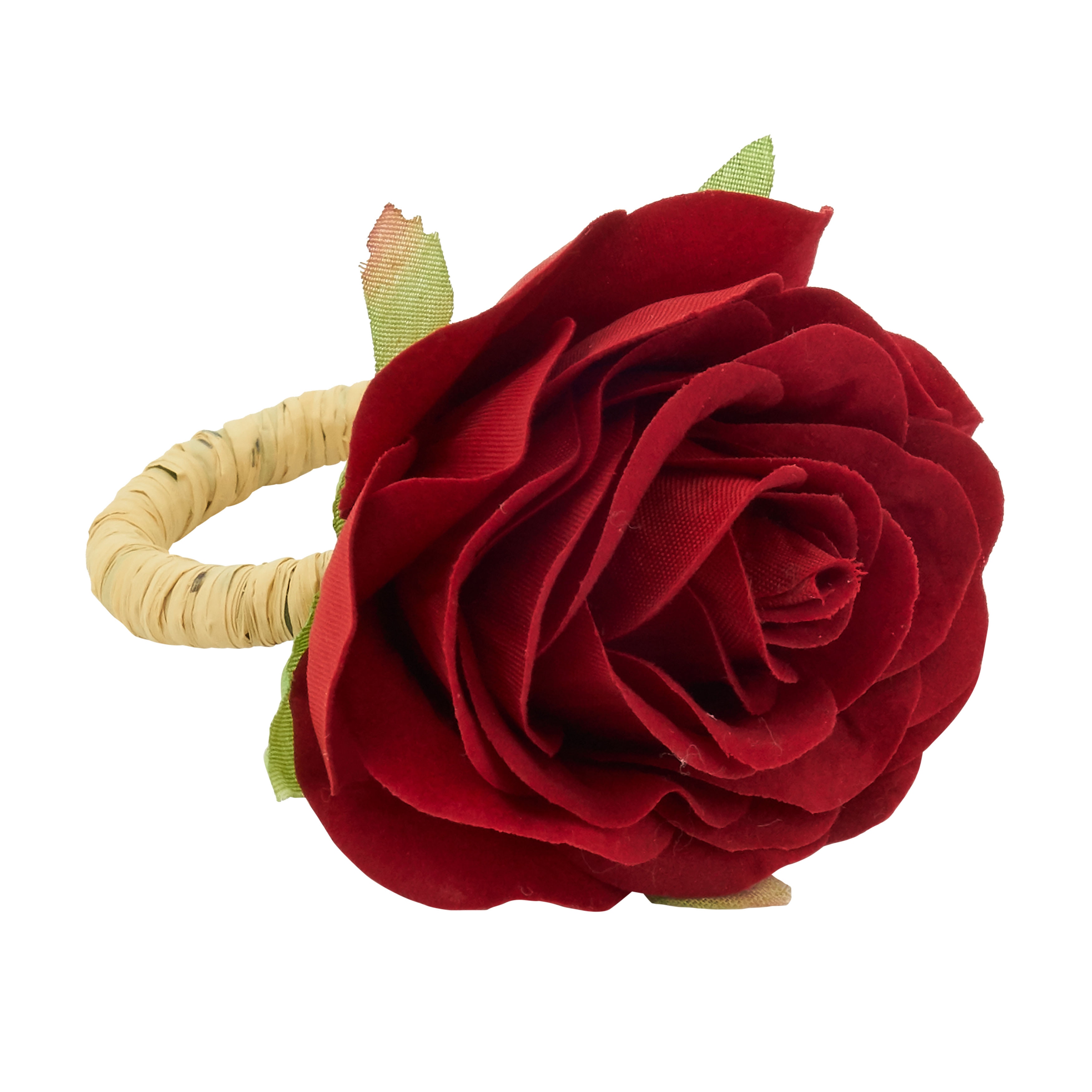 Red rose sales napkin rings