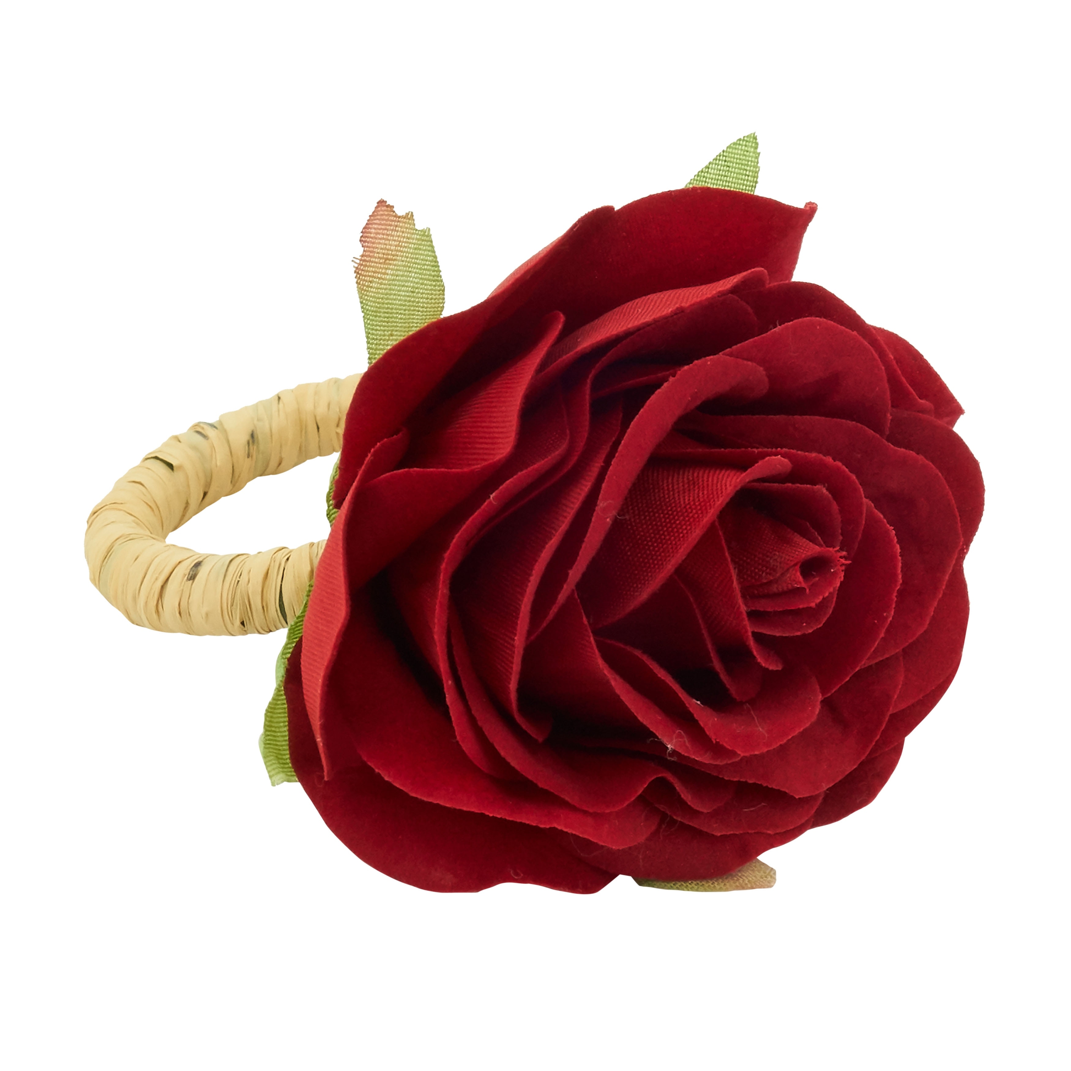 Red rose napkin rings store