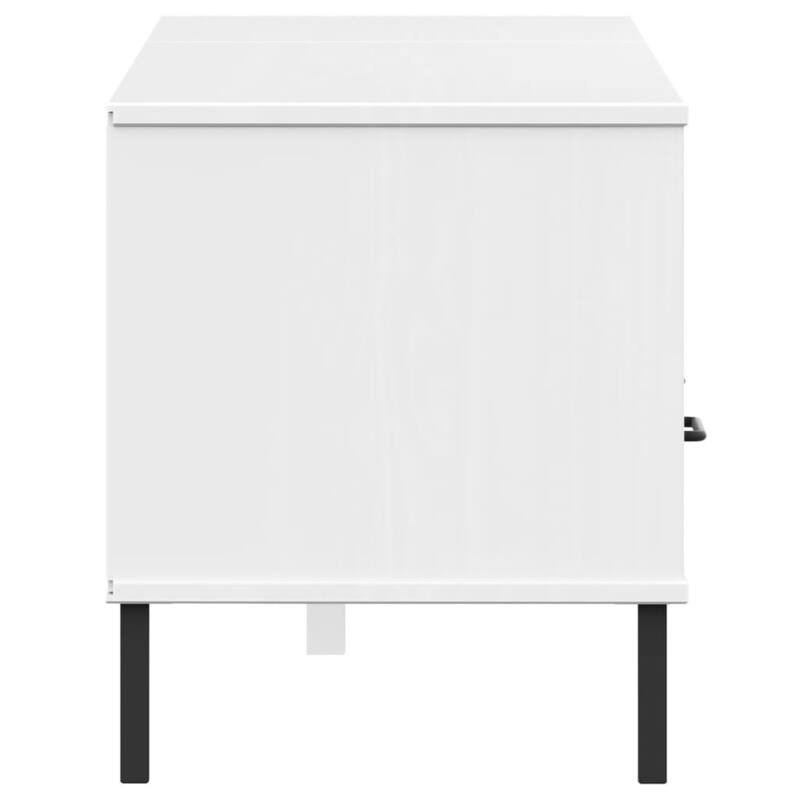 vidaXL TV Stand TV Console TV Console with Metal Legs Solid Wood Pine OSLO - 62.2" x 15.7" x 18.3"