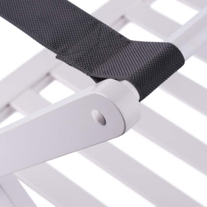 2-Tier Folding Luggage Rack with Shelf - 26.5" - White
