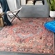 preview thumbnail 1 of 72, Livabliss Adenia Vintage Medallion Printed Area Rug Bright Red - 10' Square