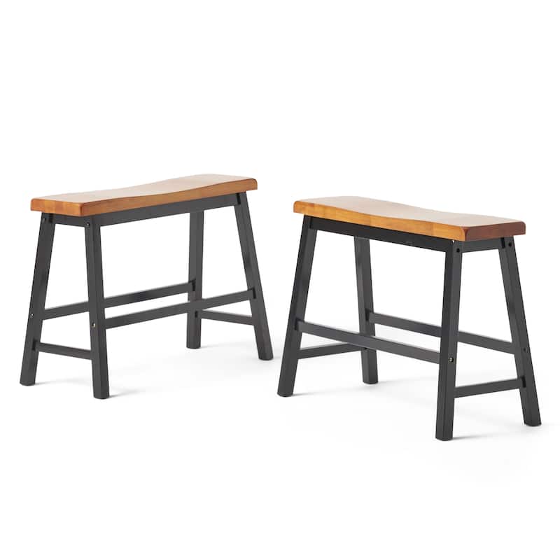 Christopher Knight Home Pomeroy Saddle Wood Counter Dining Bench (Set of 2)