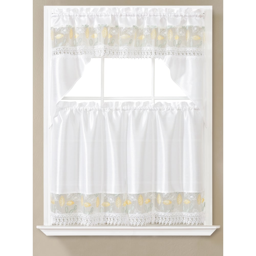 Macrame Subtle Embroidered Kitchen Curtains
