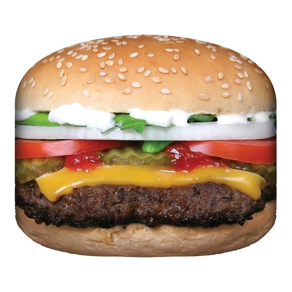 Calhoun Sublimated Cheeseburger Blanket - Photorealistic Food Throw - 60" Diameter - 60 in x 60 in