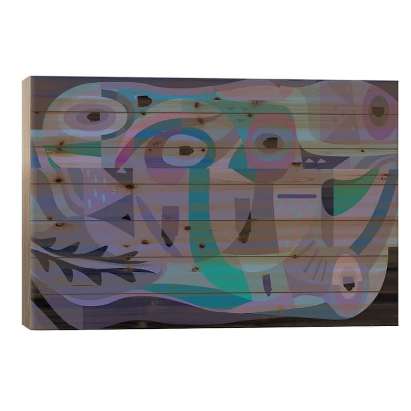 Sea Creature Print On Wood by Charles Harker - Multi-Color - 18x26x1.5