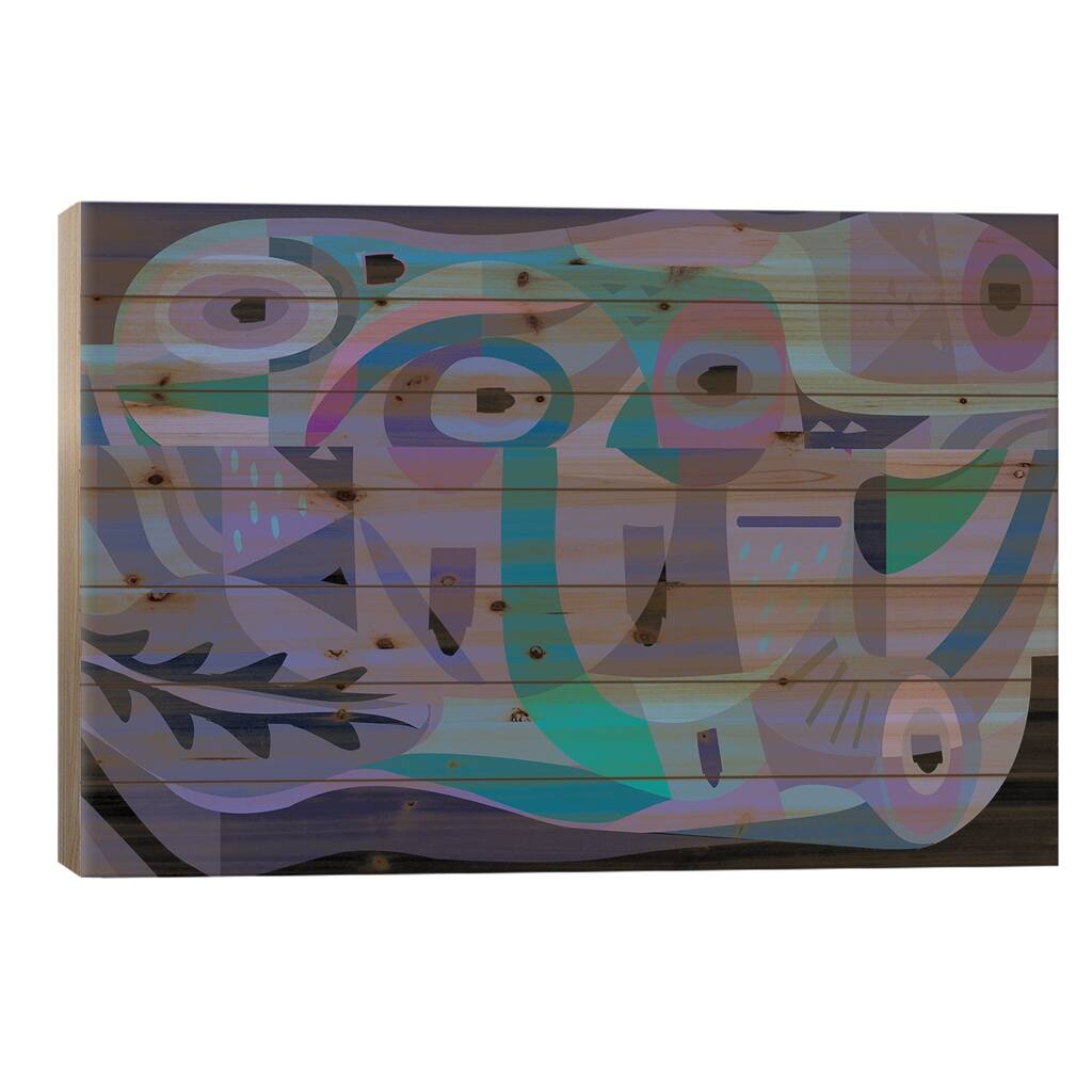 Sea Creature Print On Wood by Charles Harker - Multi-Color