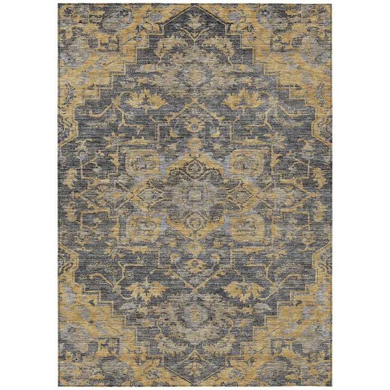 HomeRoots Oriental Traditional Rectangle Outdoor Rug