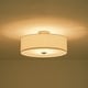 preview thumbnail 46 of 57, French Country Brass Round White Linen Drum Ceiling Light