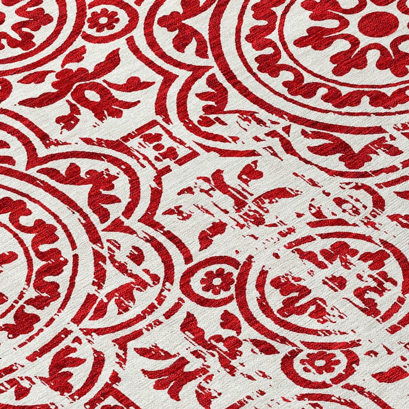 Machine Washable Indoor/ Outdoor Chantille Suzani Vintage Rug