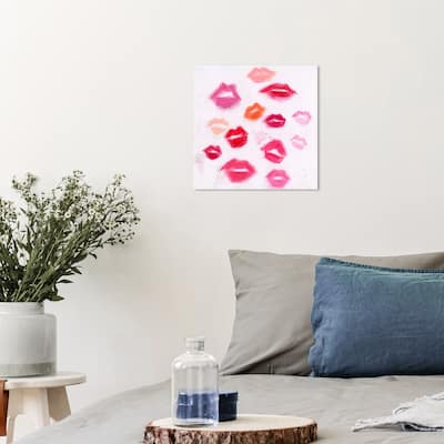 Wynwood Studio Canvas Fashion and Glam Blowing Kisses Pink and Modern & Contemporary Wall Art Canvas Print