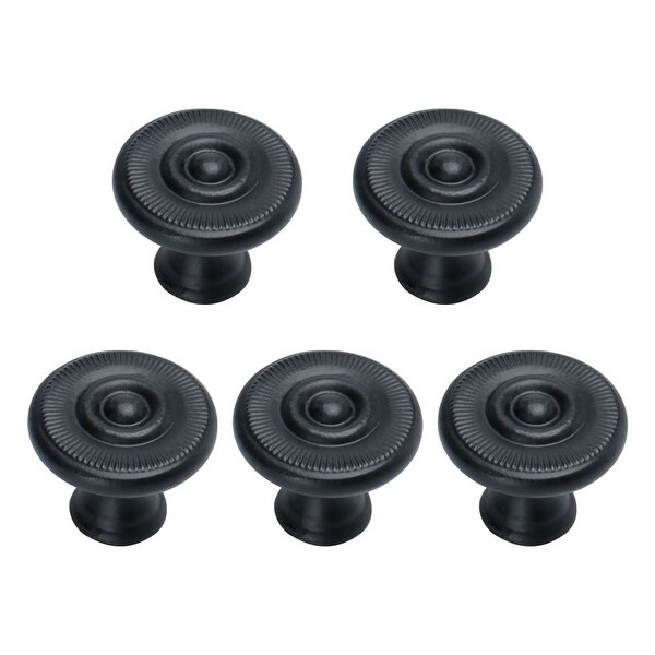 5pcs, Knobs Round Drawer Knob Pull Handle DIY Furniture Cabinet Cupboard Wardrobe Dresser Door Replacement Accessory Black
