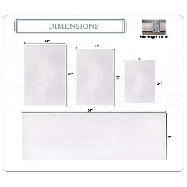 dimension image slide 27 of 28, Luxury Plush Bathroom Rug Set - Quick-Dry, Soft Microfiber, Non-Slip, Absorbent & Washable Bath Mats