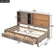 preview thumbnail 5 of 24, Twin Lounge Daybed with 3-Drawers, Cork Board, USB Ports and Storage Shelves, Antique Wood