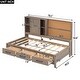 preview thumbnail 5 of 24, Twin Size Lounge Daybed with 3-Drawers，Kids Cork Board Bed Frame with USB Ports and 2 Built-in Storage Shelves, Antique Wood