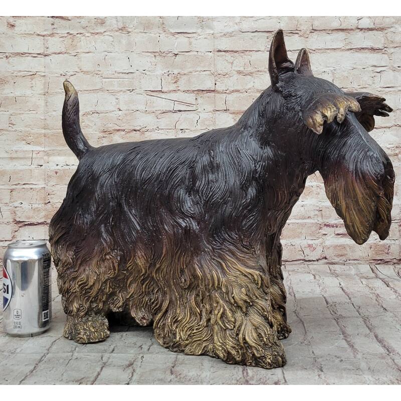 Scottish Terrier Imitative Dog Bronze Metal Sculpture Statue Figure Figurine Handmade Art 16 Inches X 20 Inches