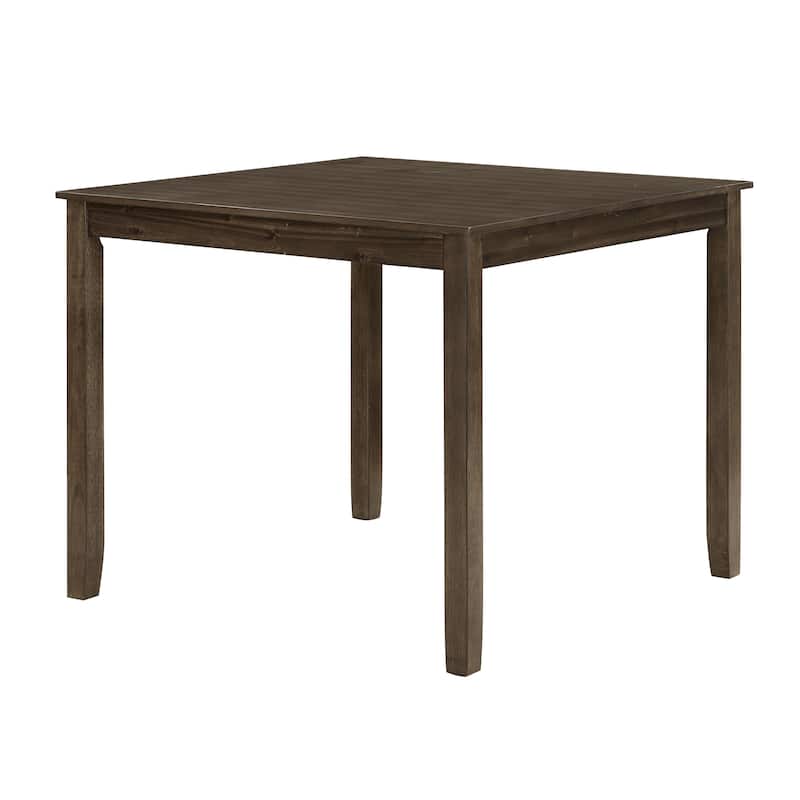 Ivy 5 Piece Dining Set, Square Top Table, 4 X Back Chairs, Brown Solid Wood