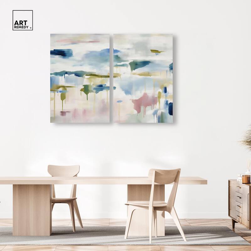 Veil of Azure I Canvas Set of 2 by Art Remedy, Gallery Wrapped
