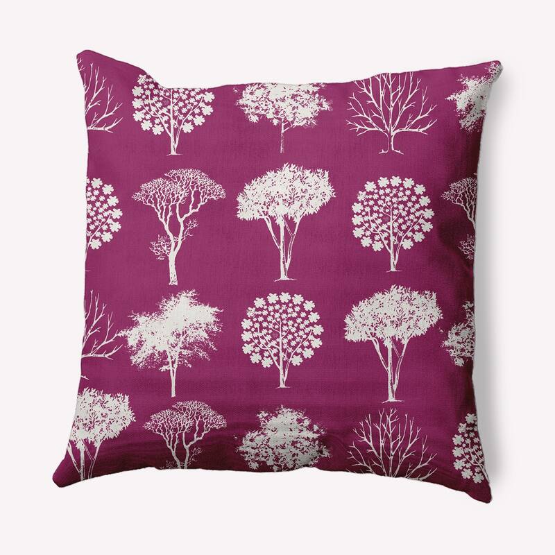 Field of Trees Decorative Throw Pillow - 16" x 16" - Dusty Rose