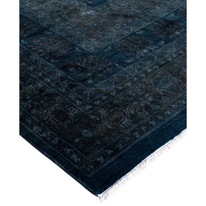 Overdyed One-of-a-Kind Hand-Knotted Area Rug - Black - 10' 0" x 14' 2"
