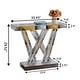 preview thumbnail 9 of 13, Modern Console Table Silver Entryway Table Inlay with Crushed Diamond