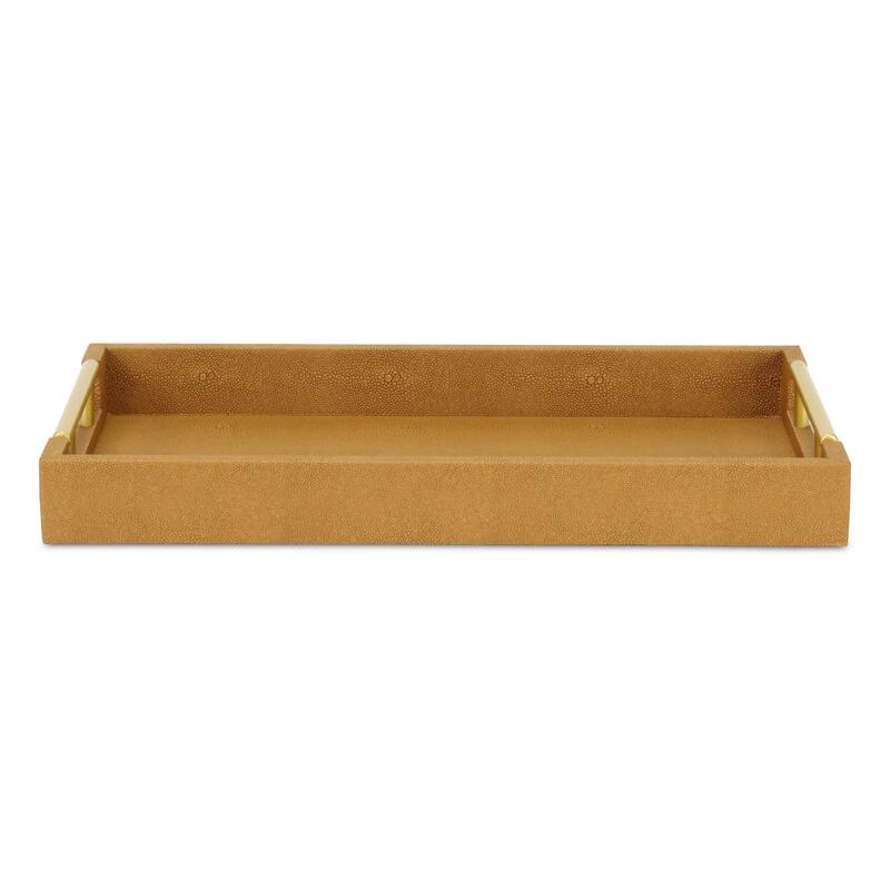 Lusan Faux Shagreen Tray with Handles