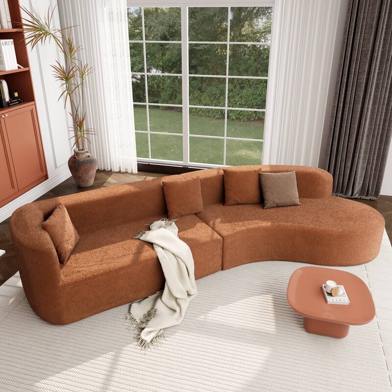 Merax Modern Large 2-Piece Sectional Sofa - Orange