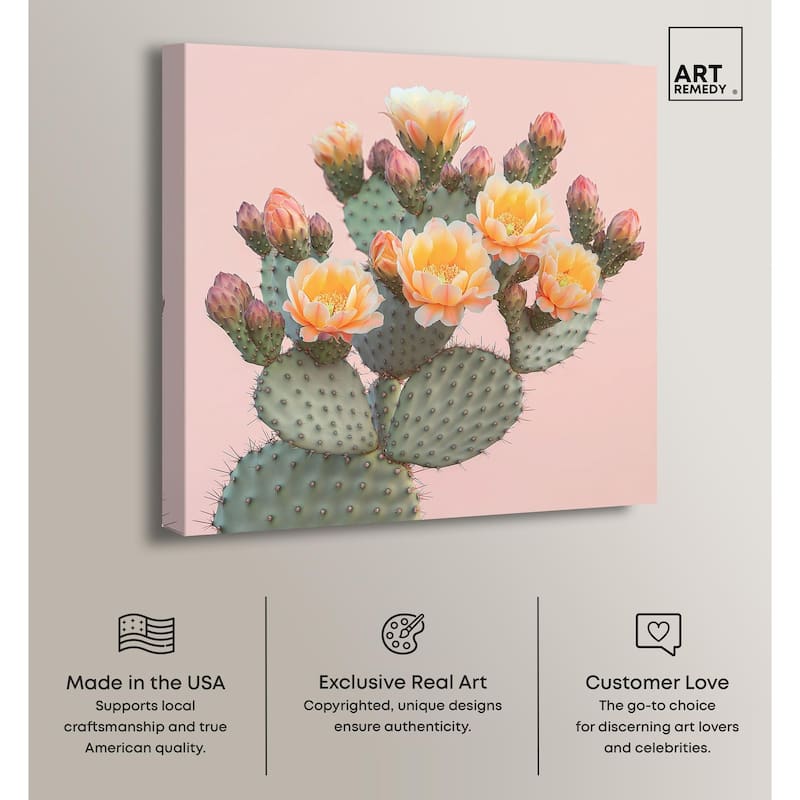 Pink and Prickly Canvas by Art Remedy, Gallery Wrapped