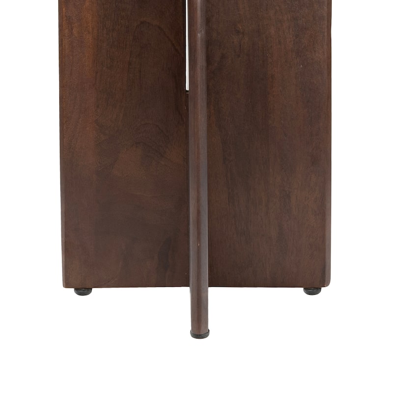 JONATHAN Y Naomi 18" Marble/Wood X-Base Accent Table - 15.75L x 15.75W x 18H