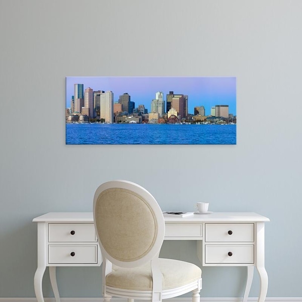 Easy Art Prints Panoramic Image 'Boston Harbor, Boston skyline at sunrise, Massachusetts, New England' Canvas Art