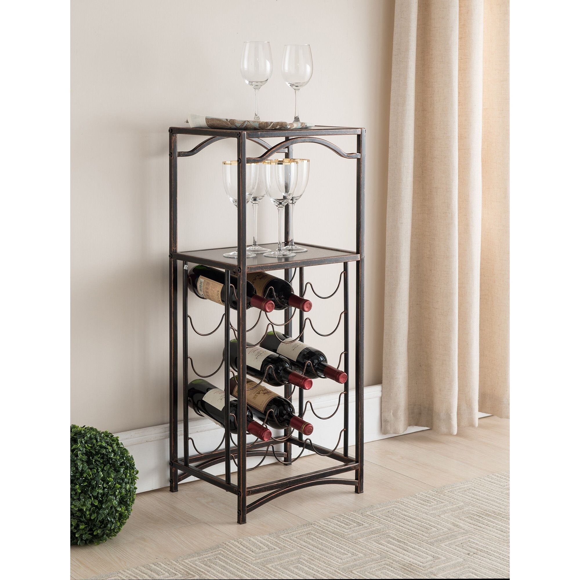 Brushed Copper Metal Storage Wine Rack Bed Bath Beyond 15050692