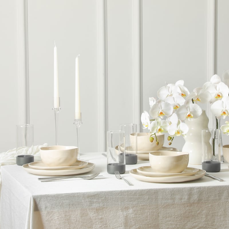 Stone Lain Mirella Stoneware, Borosilicate Glass Dinnerware Set