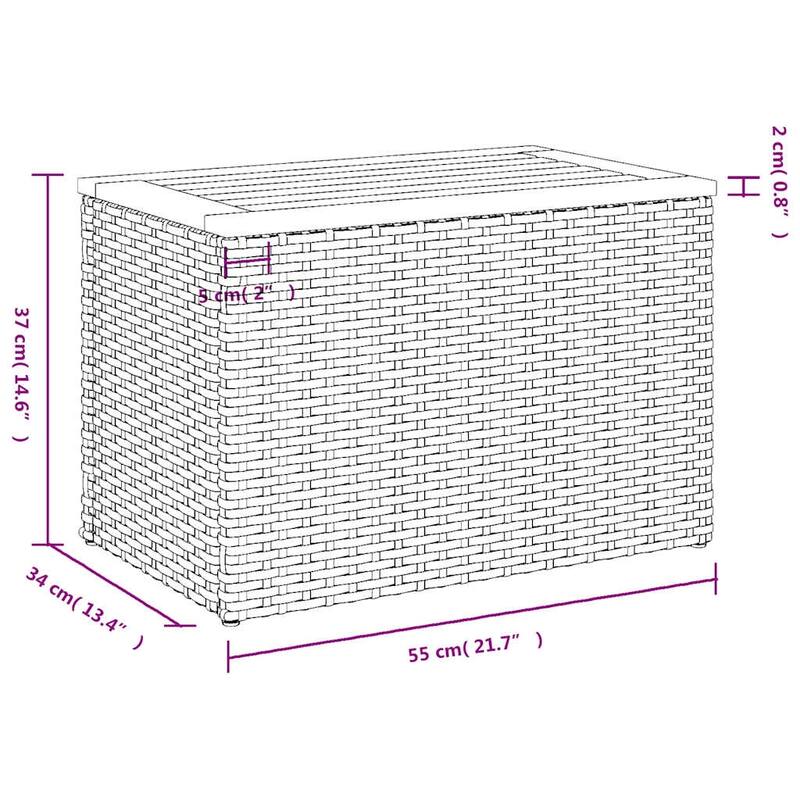 vidaXL Patio Side Tables Side Coffe Tea Table 2 Pcs Poly Rattan Solid Wood - 13.4 x 21.7 x 14.6 in