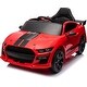 preview thumbnail 1 of 12, Ride On Car with Remote Control, 12V 3 Speeds Battery Powered Electric Vehicle with AUX/USB MP3 Music, LED Lights, Radio Red