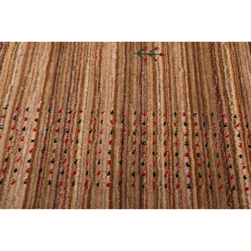 ECARPETGALLERY Hand Loomed Kashkuli Gabbeh Brown Wool Rug - 5'0 x 7'11