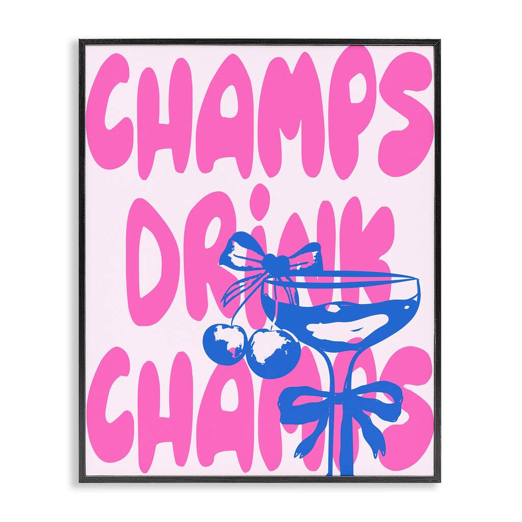 Stupell Champs Drink Champagne Framed Giclee Art Design By House of Lulu