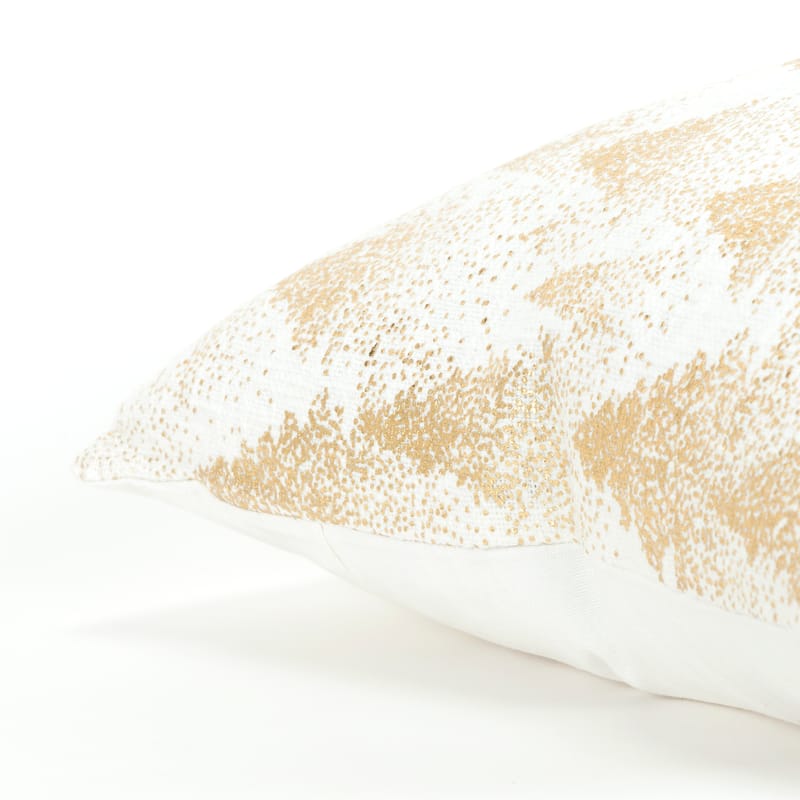 Rizzy Home Ivory/Gold Winter Tree Throw Pillow