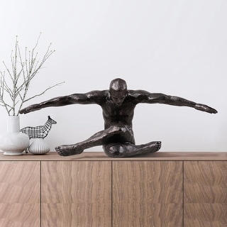 Stretching Human Sculpture Resin Home Decor Contempory Tabletop