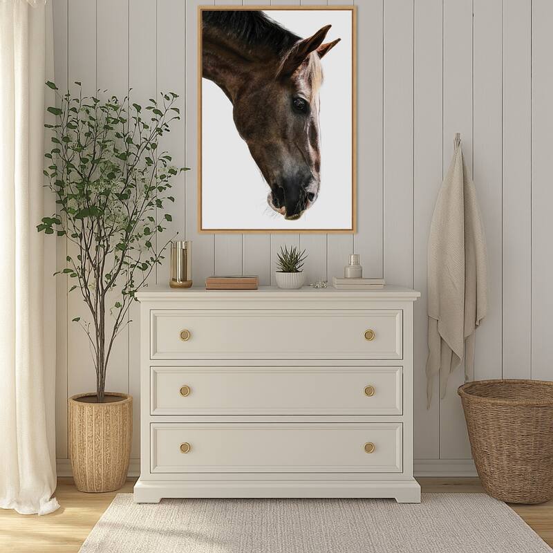 Majestic Equine Gaze by Shot by Clint (23 x 33 in.), Framed Canvas Wall Art Print