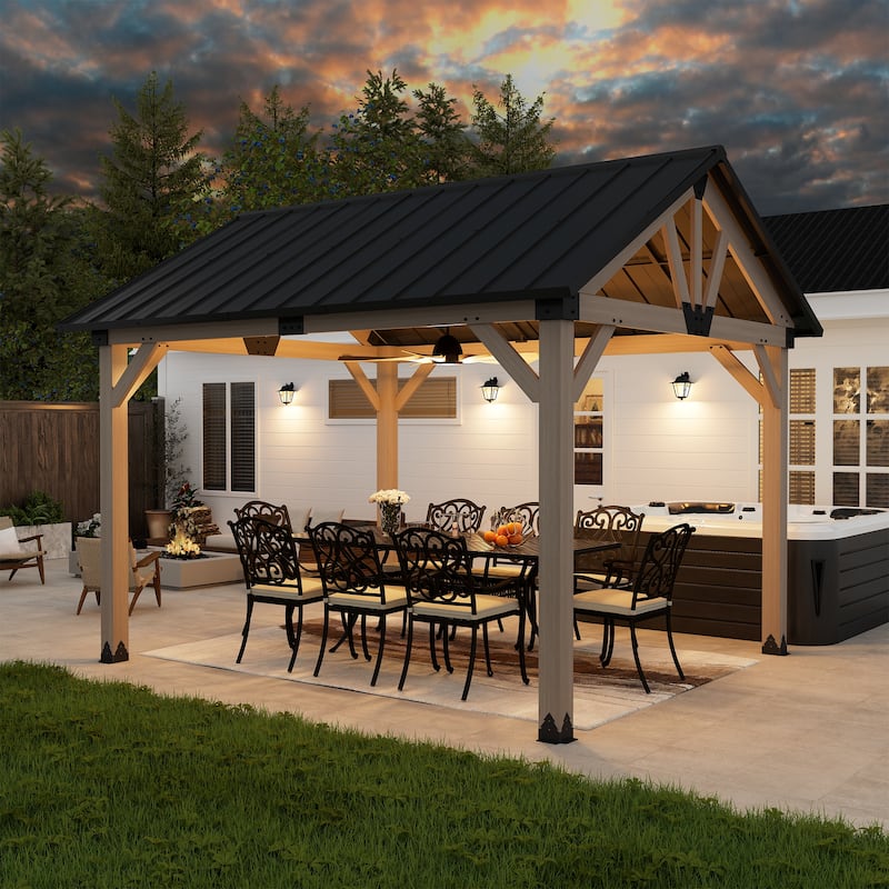 10 x 12 ft. Wood Gazebo Cedar Framed Wooden Gazebo