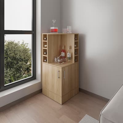 Bar Cabinet, 2 Doors, 8 Wine Bottle Compartments