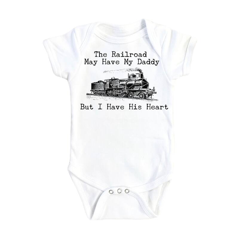 Daddy Train Railroad - Baby Boy Girl Clothes Infant Bodysuit Funny Cute Newborn - Natural - Newborn