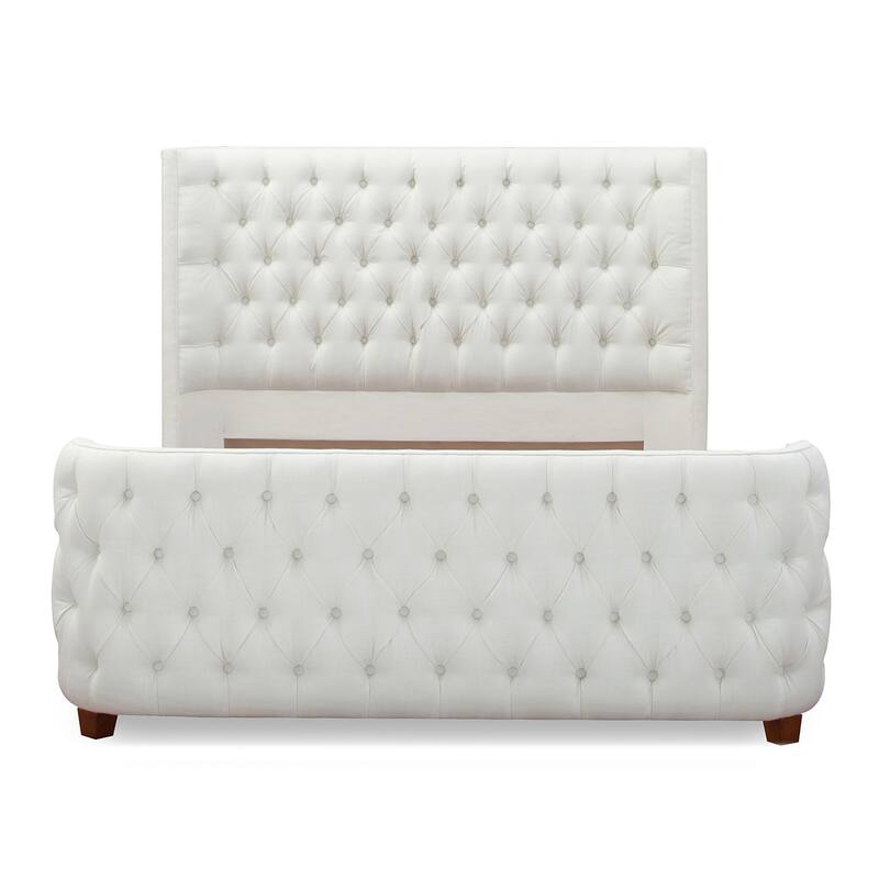 Chateau Fabric Upholstered Shelter Panel Bed Frame