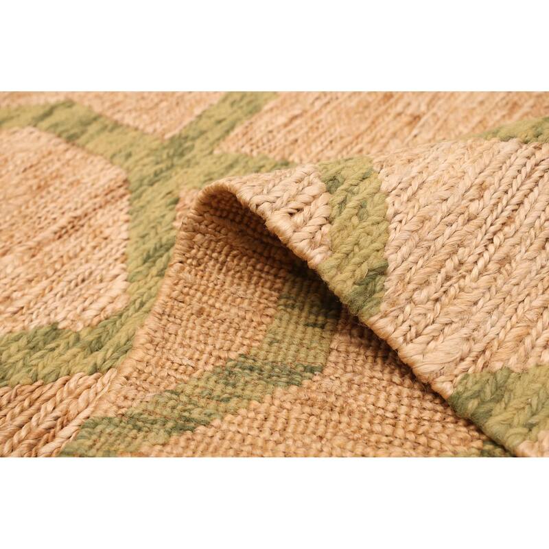 ECARPETGALLERY Braided Weave Palas Denizli Tan Jute, Rayon Rug - 5'4 x 7'6