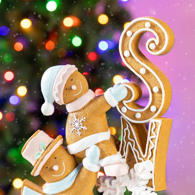 Glitzhome 12.50"H Resin Christmas Gingerbread Table Decor