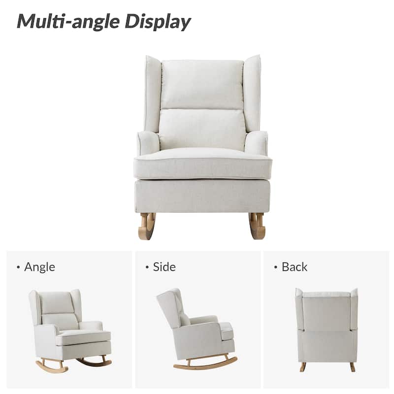 Antolin Modern Rocking Chair with Upholstery Removable Cushions Set of 2 by HULALA HOME
