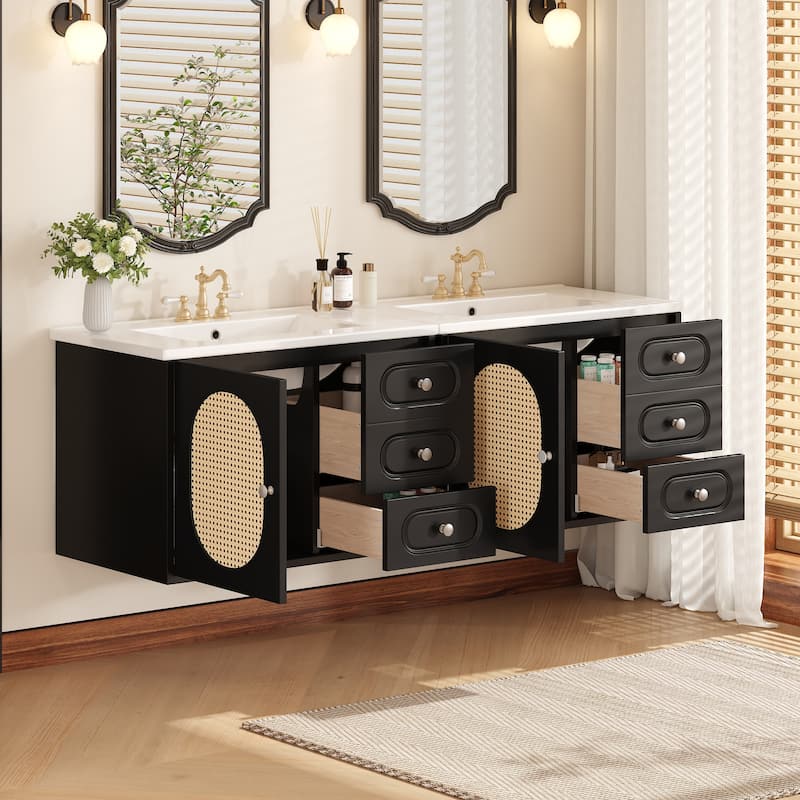 30"Bathroom Vanity with Ceramic Sink,Bathroom Vanity Cabinet with 2 Drawers,Bathroom Vanities Cabinet with Large Storage Space