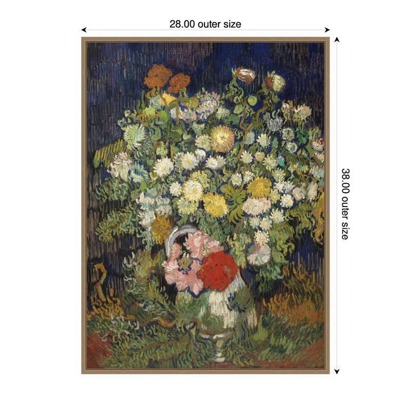 Kate and Laurel Bouquet of Flowers in a Vase 1890 Vincent van Gogh by Nostalgia Prints Framed Canvas Wall Art Print