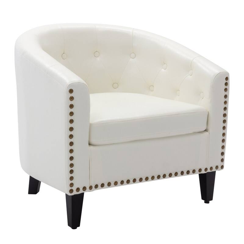 PU Leather Tufted Barrel ChairTub Chair