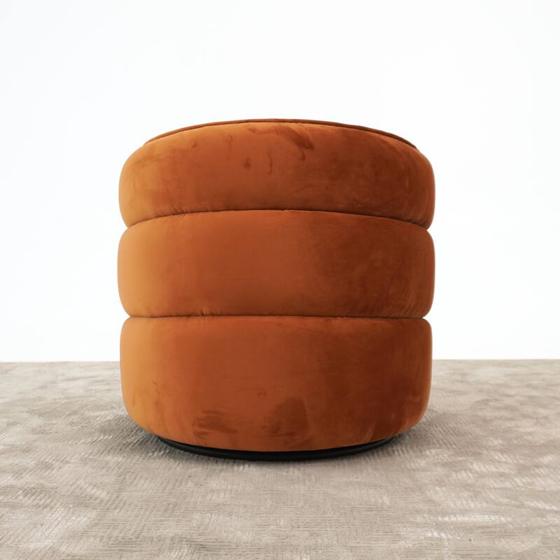 Maura Mid-Century Modern Upholstered Swivel Barrel Chair