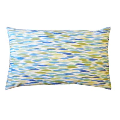 Jiti Indoor Multicolor Mid-Century Modern Abstract Patterned Tropical Cotton Accent Rectangle Lumbar Pillows 12 x 20